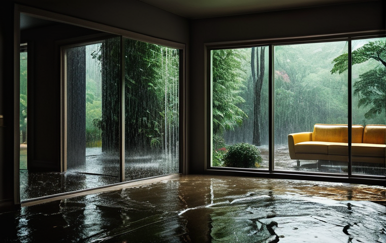 봉준호 영화 기생충 - **Prompt 1: The Invisible Divide of Existence**
    A visually striking split image or diptych. On o...