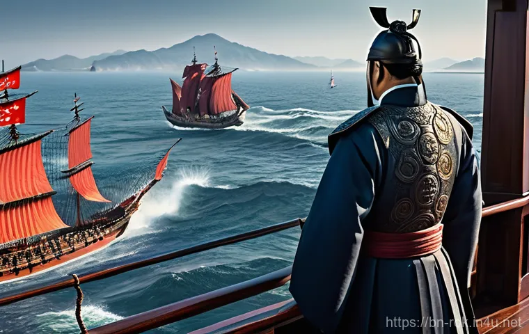 이순신 장군 해전 승리 - **Prompt 2: The Crane Wing Formation at Hansan Island**
    "An epic aerial view of the Battle of Ha...