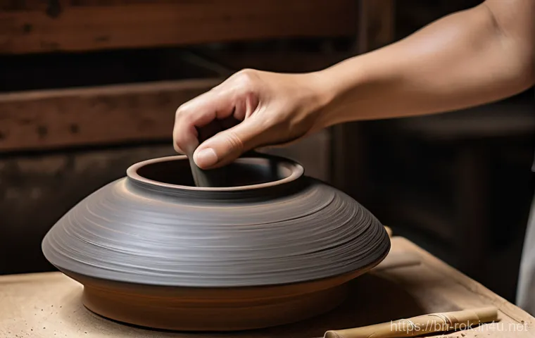 조선 도자기 제작 과정 - **Prompt 1: The Clay Gatherer's Serene Quest**
    "A wide-angle shot of a male Joseon-era artisan, ...
