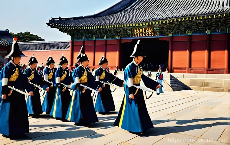 서울 경복궁 가이드 - **Prompt 1: Hanbok-Clad Visitors at Gyeongbokgung's Heart**
    "A vibrant and picturesque scene set...