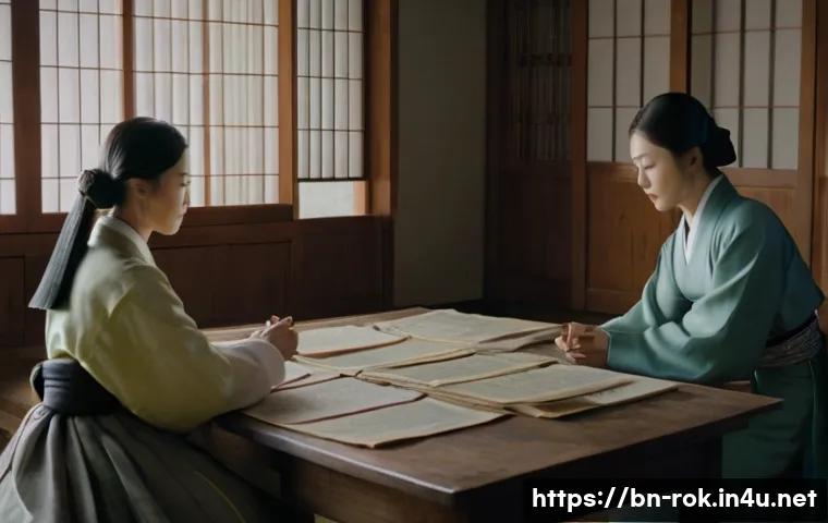 일제 강점기 독립운동 - A detailed scene depicting a secret Korean independence meeting during Japanese colonial rule: a div...